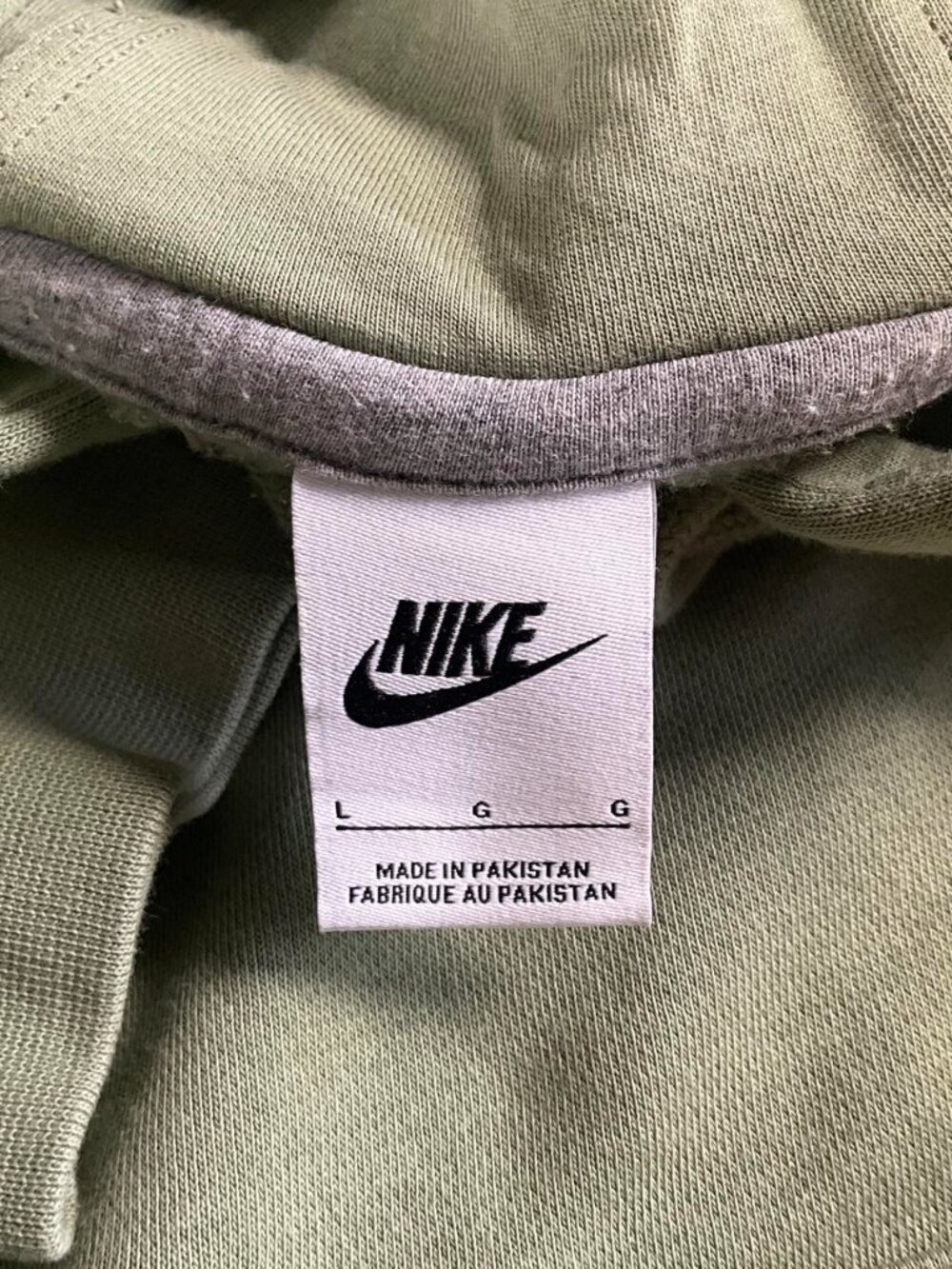 Mens Nike Logo Pockets Green Fleece Pullover Hoodie (Large) - Picture 5 of 8